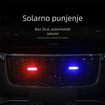 Stražnja LED svjetla za automobile i motocikle, solarno napajanje, crveno-plavo treperenje, bežična montaža (3W, 5V, 2A, model A1, ABS kućište)