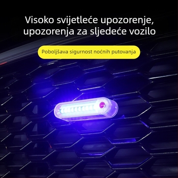 Stražnja LED svjetla za automobile i motocikle, solarno napajanje, crveno-plavo treperenje, bežična montaža (3W, 5V, 2A, model A1, ABS kućište)