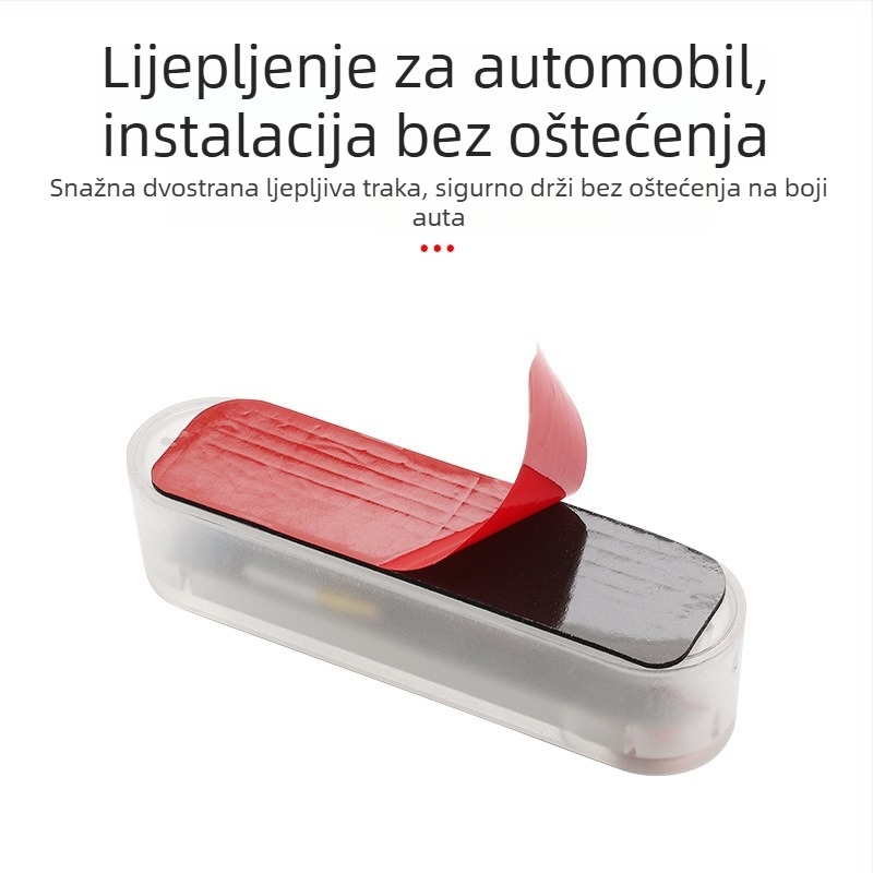 Stražnja LED svjetla za automobile i motocikle, solarno napajanje, crveno-plavo treperenje, bežična montaža (3W, 5V, 2A, model A1, ABS kućište)