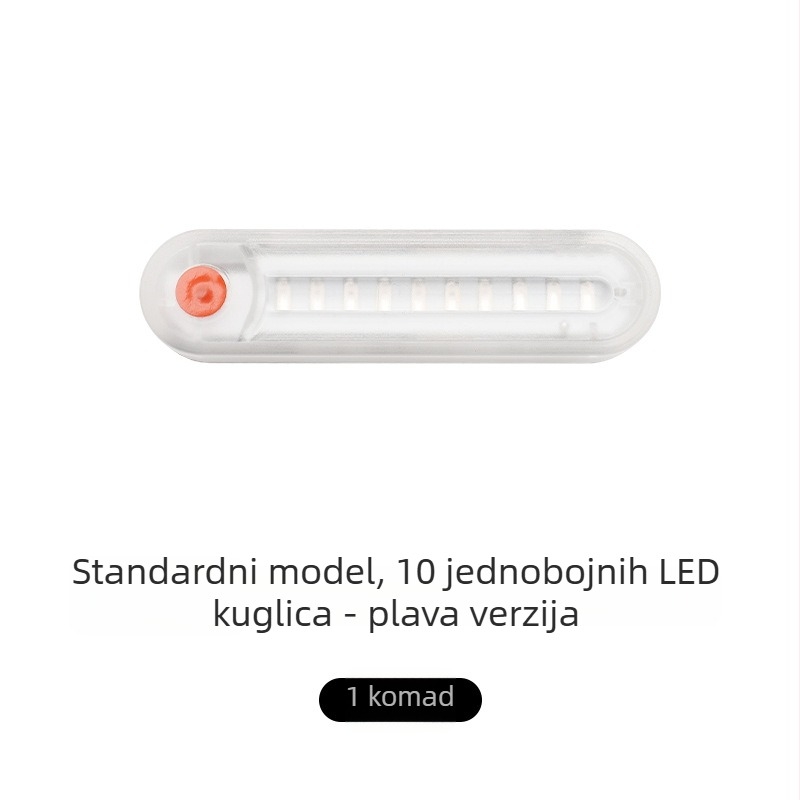 Stražnja LED svjetla za automobile i motocikle, solarno napajanje, crveno-plavo treperenje, bežična montaža (3W, 5V, 2A, model A1, ABS kućište)