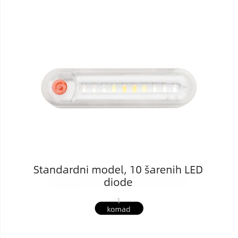 Stražnja LED svjetla za automobile i motocikle, solarno napajanje, crveno-plavo treperenje, bežična montaža (3W, 5V, 2A, model A1, ABS kućište)