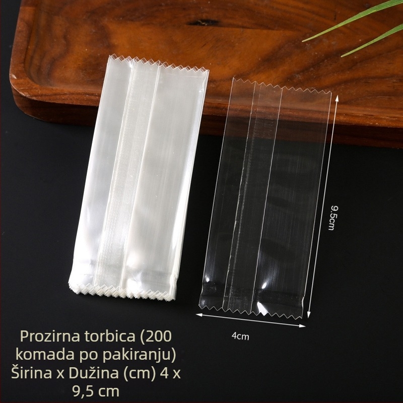 Prozirne vrećice sa srednjim zatvaranjem za hranu - toplinsko zavarivanje, kompozitni materijal, više setova