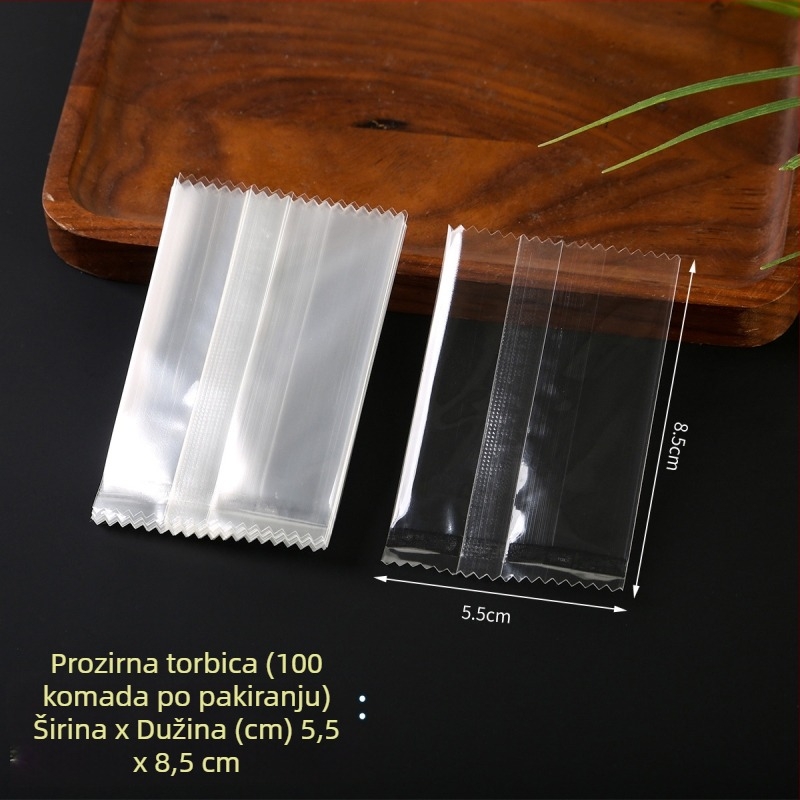 Prozirne vrećice sa srednjim zatvaranjem za hranu - toplinsko zavarivanje, kompozitni materijal, više setova