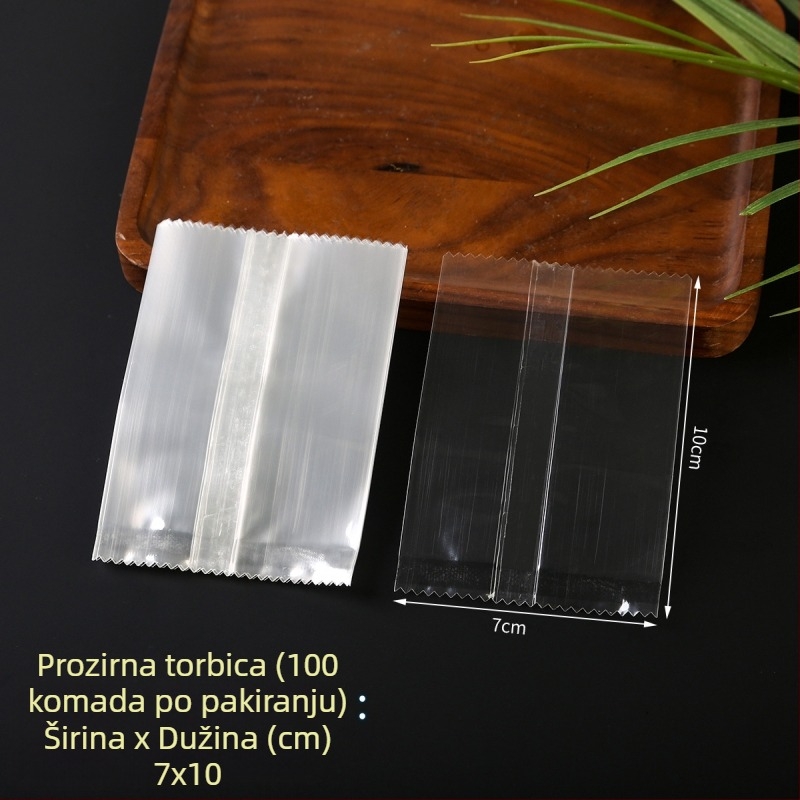 Prozirne vrećice sa srednjim zatvaranjem za hranu - toplinsko zavarivanje, kompozitni materijal, više setova