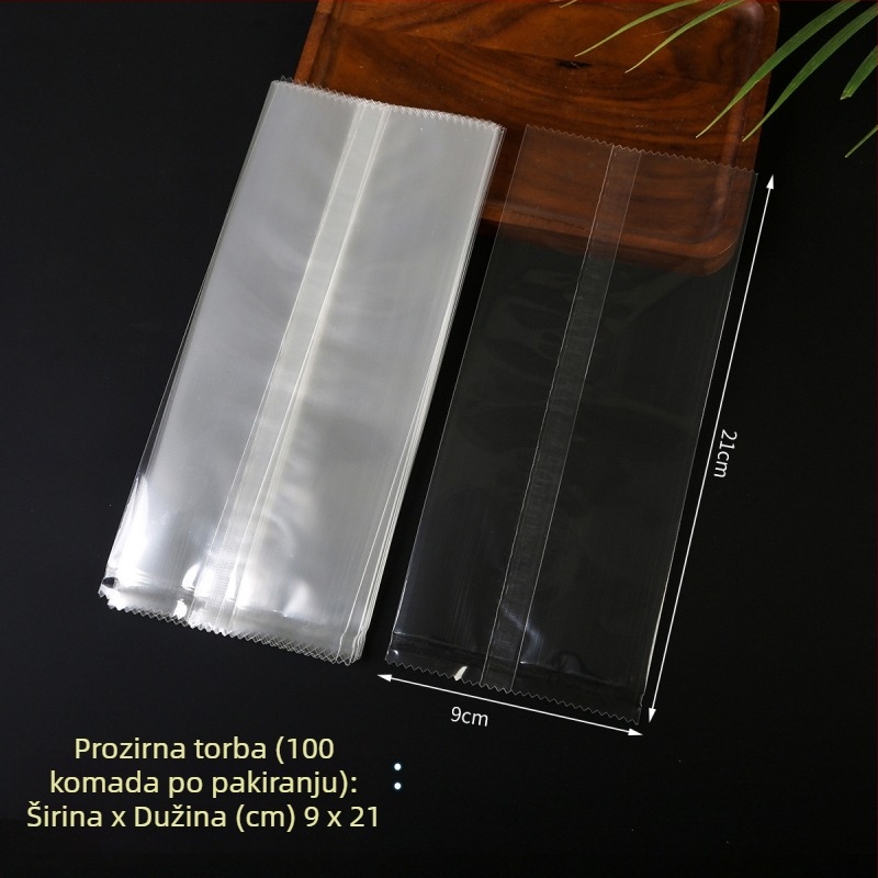 Prozirne vrećice sa srednjim zatvaranjem za hranu - toplinsko zavarivanje, kompozitni materijal, više setova