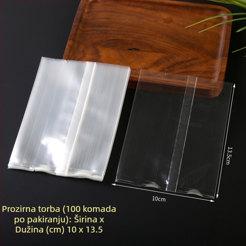 Prozirne vrećice sa srednjim zatvaranjem za hranu - toplinsko zavarivanje, kompozitni materijal, više setova