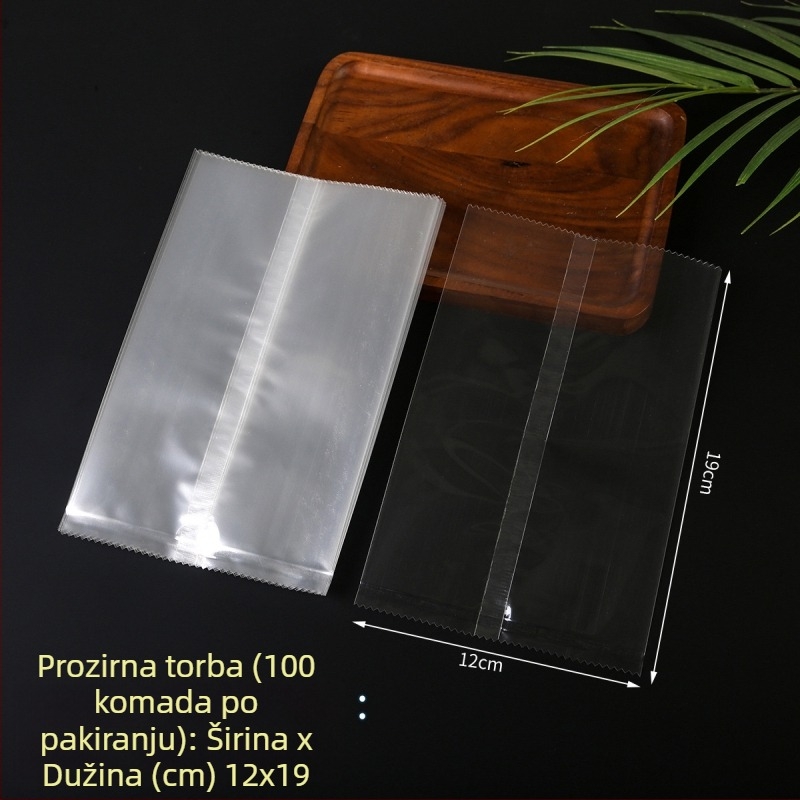 Prozirne vrećice sa srednjim zatvaranjem za hranu - toplinsko zavarivanje, kompozitni materijal, više setova