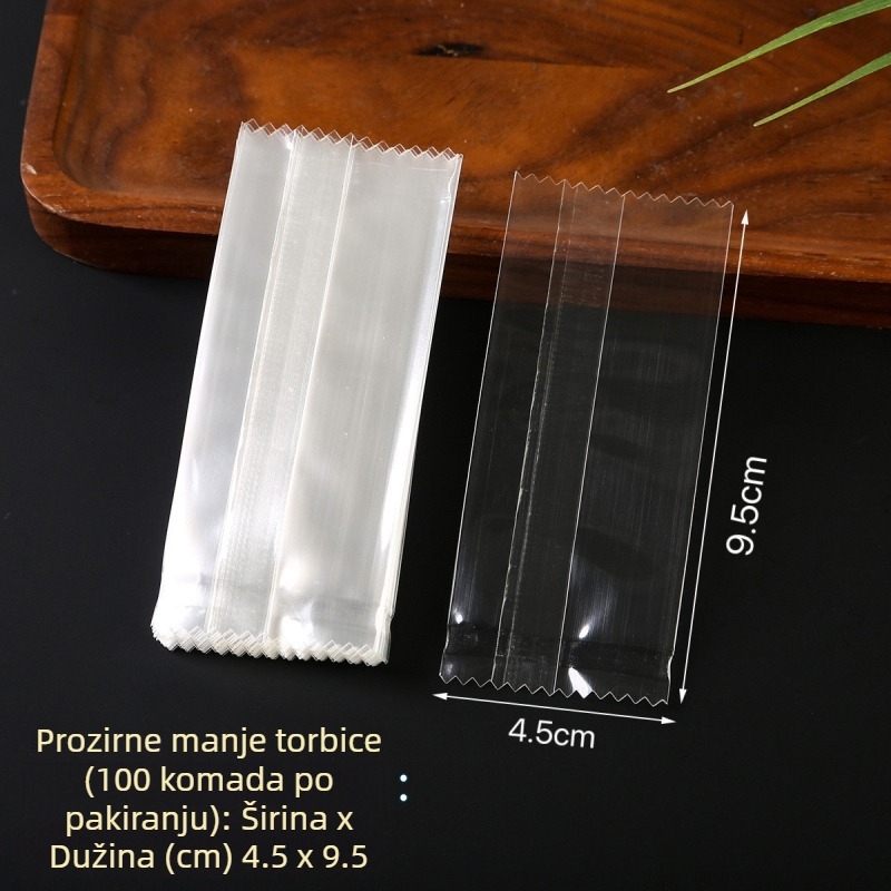 Prozirne vrećice sa srednjim zatvaranjem za hranu - toplinsko zavarivanje, kompozitni materijal, više setova
