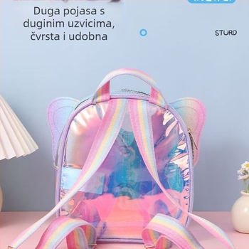 Dječji ranac s leptir motivom — TPU materijal, šljokice, ergonomski stražnji panel, bez podstavke, za vrtić