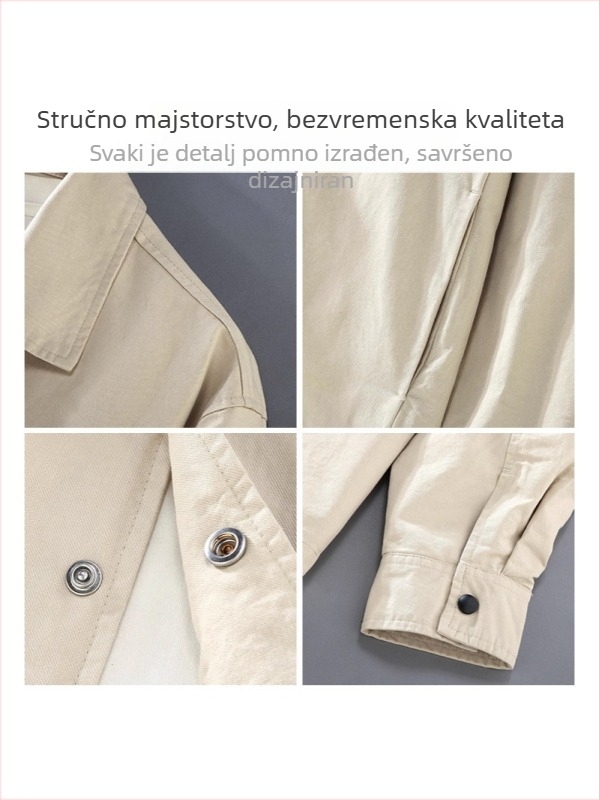 Jakna u japanskom retro stilu, 100% pamuk, rever ovratnik, opušten kroj, dugi rukavi