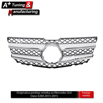 Grila za Mercedes-Benz GLK-Class X204 (2013-2015), ABS plastika, montaža na branik, OEM-stil, Dio broj Jxh-bzglk-014