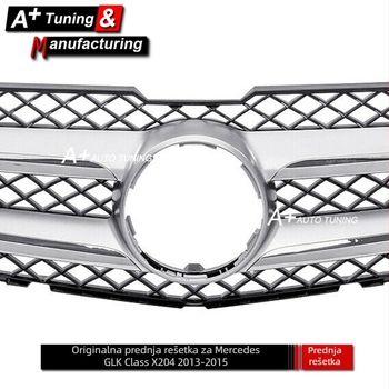 Grila za Mercedes-Benz GLK-Class X204 (2013-2015), ABS plastika, montaža na branik, OEM-stil, Dio broj Jxh-bzglk-014