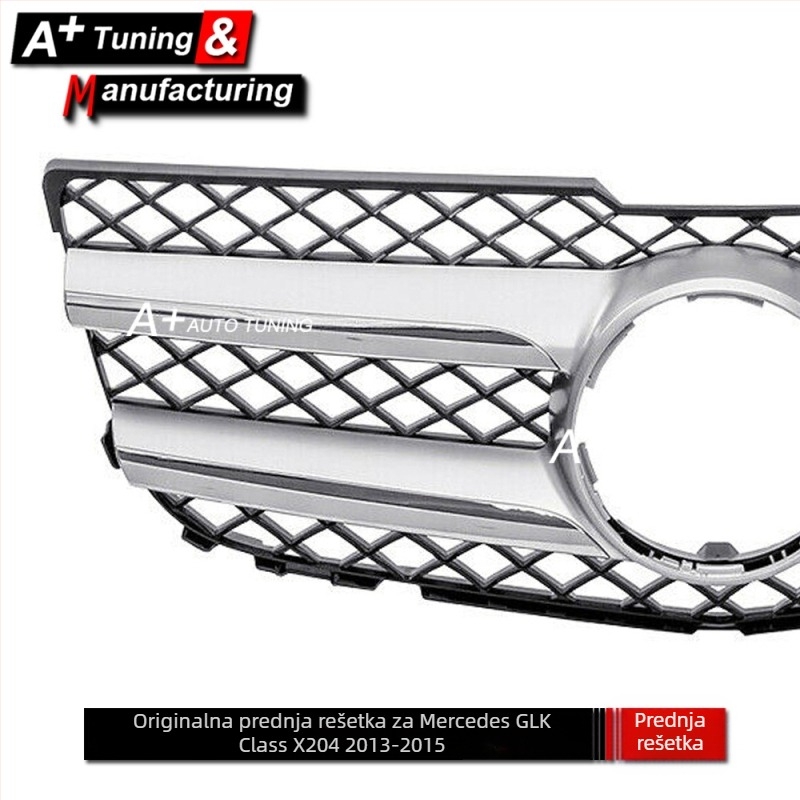 Grila za Mercedes-Benz GLK-Class X204 (2013-2015), ABS plastika, montaža na branik, OEM-stil, Dio broj Jxh-bzglk-014
