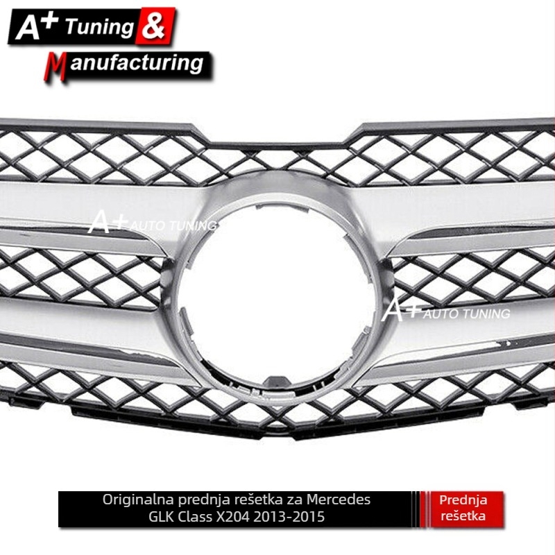 Grila za Mercedes-Benz GLK-Class X204 (2013-2015), ABS plastika, montaža na branik, OEM-stil, Dio broj Jxh-bzglk-014