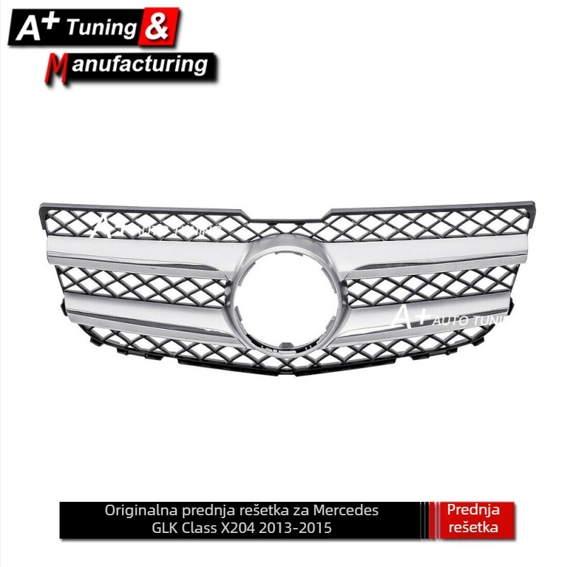 Grila za Mercedes-Benz GLK-Class X204 (2013-2015), ABS plastika, montaža na branik, OEM-stil, Dio broj Jxh-bzglk-014