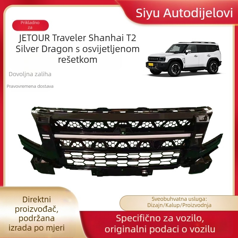 Prednja mreža od ABS plastike s LED motivom zmaja za Jetta Traveler Shanhai T2