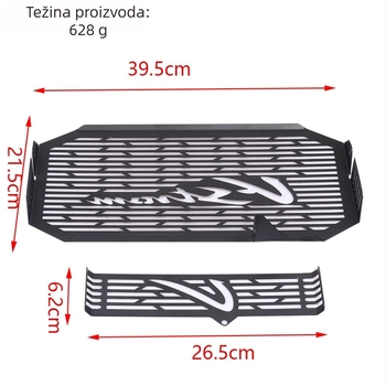 Zaštitnik radijatora za Suzuki V-Strom DL650 2004-2010, metalna konstrukcija, težina 0,628 kg, montira na radijator