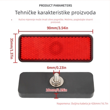 Motocikl LED reflektor pravokutni s LED modulom, 12V, 1,5W, 3000K, 50.000 sati