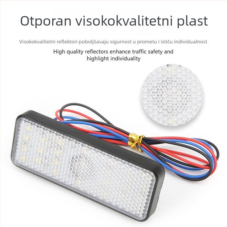 Motocikl LED reflektor pravokutni s LED modulom, 12V, 1,5W, 3000K, 50.000 sati
