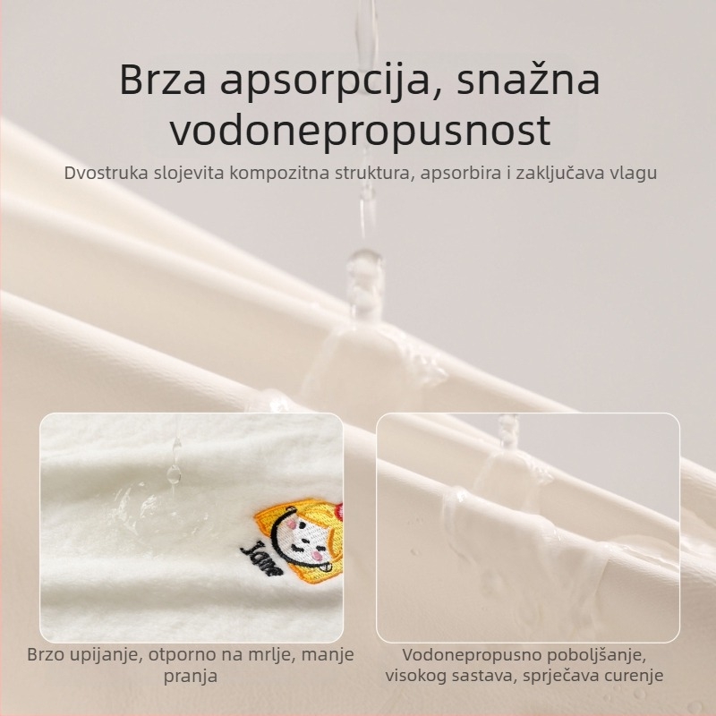 Dječji ručnik za lice i njegu usta, poliester 150D, jednostavno tkano, 80–100 g, višefunkcionalni ručnik.