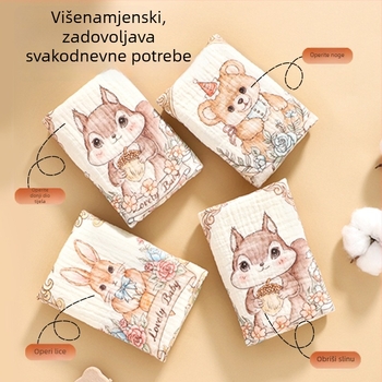 Bebin ručnik za lice od 100% pamuka, crtani uzorak, šivanje i tisak, težina ispod 50 g, Strong Baby