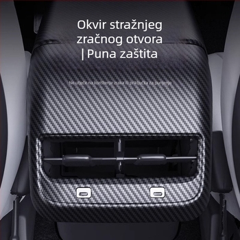 Tesla Model 3/Y Poklopac naslona za ruku s karbonskim vlaknima i zaštitni poklopac stražnjeg zraka – Dodatak za unutarnje prilagodbe