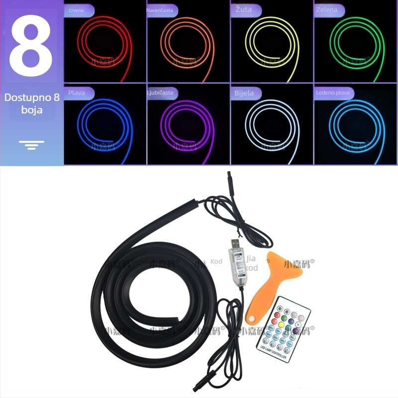 Automobilsko ambijentalno svjetlo za prednje staklo – Akril, Model CBL-125, Snaga 5, Napon 5, Univerzalna kompatibilnost