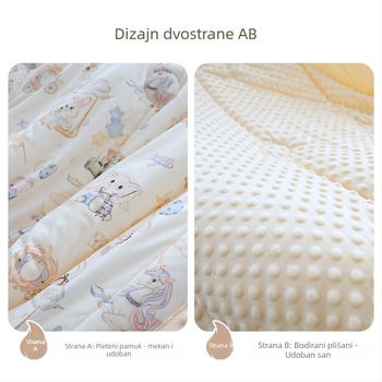 Dekica za bacanje, od poliesterskog vlakna, s crtić motivom, za bebe i malu djecu (1–3 godine), pogodna za proljeće, jesen i zimu.