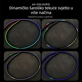 Unutarnje ambientno svjetlo za automobil — silikon, 12V, 5W, 5A, ugrađeno u instrument ploču