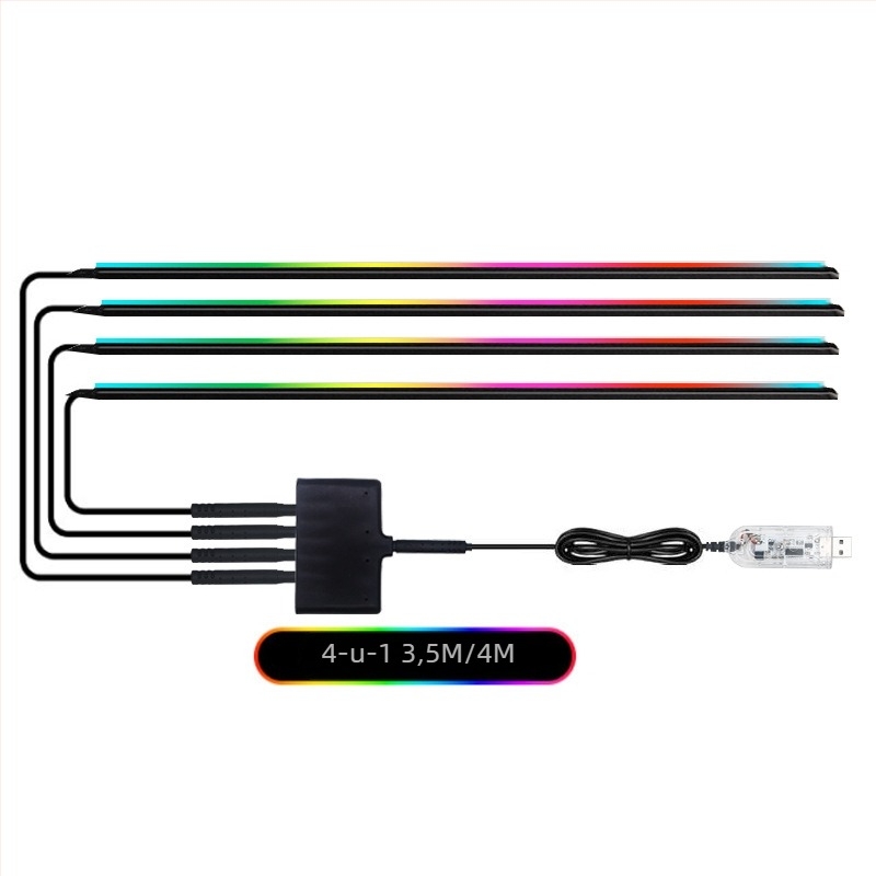 LED ambijentalno svjetlo za okvir vrata automobila, bežično, 5V, 8W, 0,2A, univerzalno kompatibilno