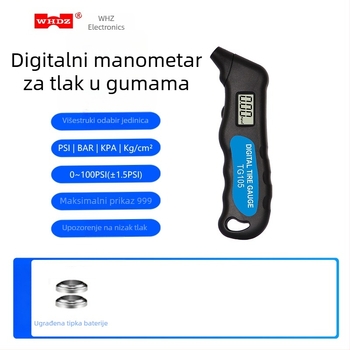 WHDZ TG105 manometar za tlak u gumama s digitalnim zaslonom, višefunkcionalni pištolj za nadopunjavanje s LED svjetlom, točnost 0,1 PSI