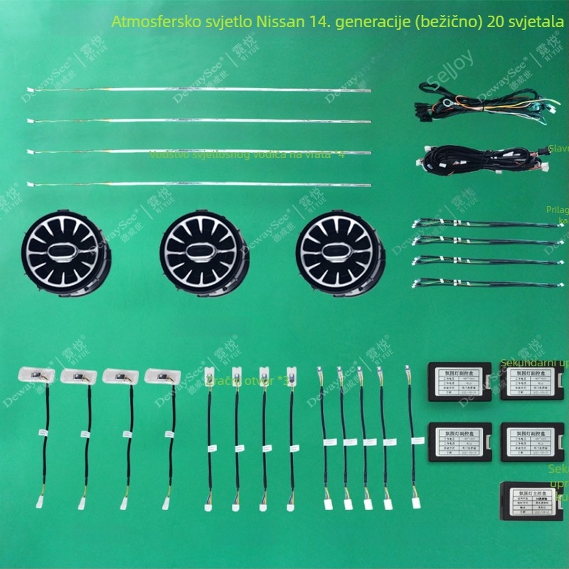 Ambijentalno svjetlo za 14. generaciju Nissan Altima – bežično upravljanje putem mini programa, PU materijal, ugrađena instalacija, kompatibilno s 14. generacijom Altima.