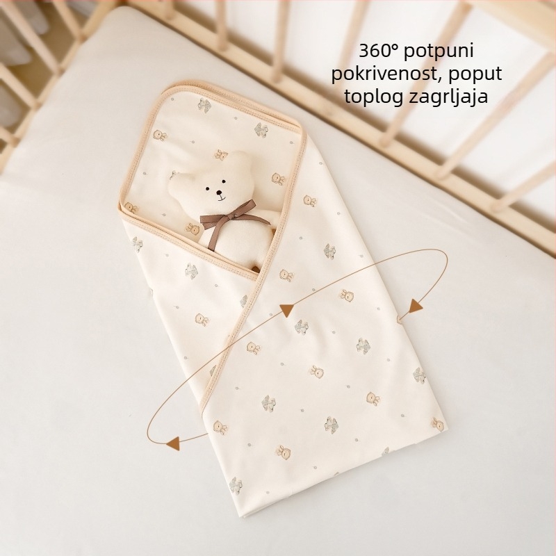 Pamukana zavojnica za novorođenčad, četiri sezone, s karikaturnim uzorkom, težina 170–200 g