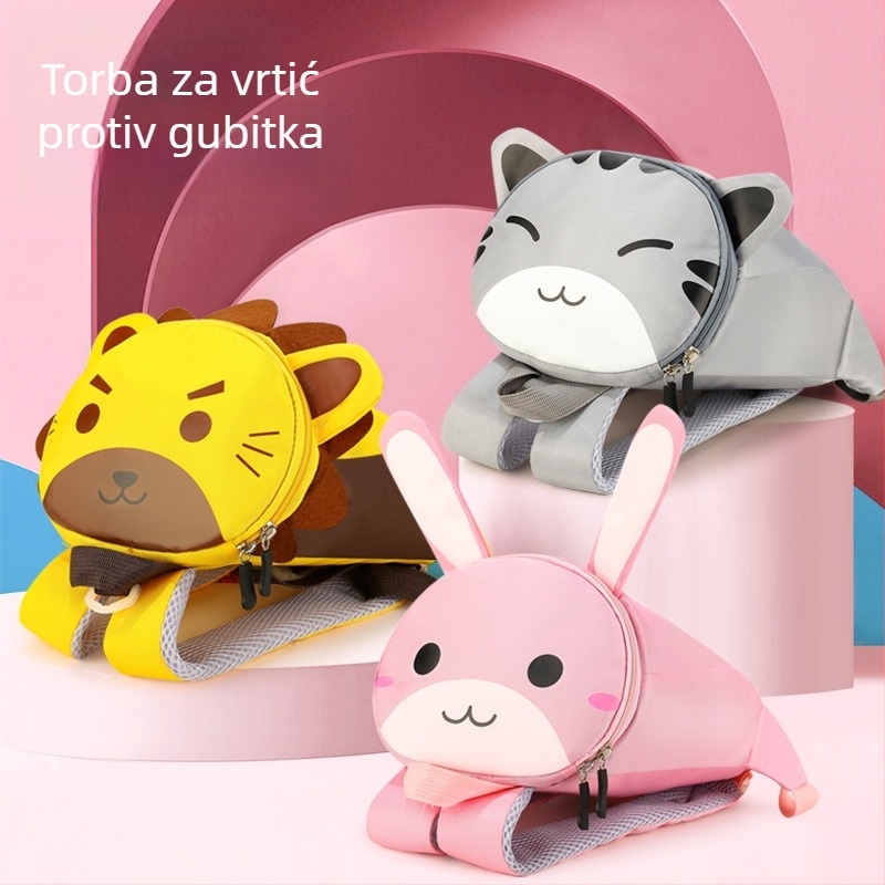 Dječji ruksak s dinosaurom u korejskom stilu, cartoon motiv, Oxford platno, prozračan, ultralak, otporan na habanje, zakrivljene naramenice, za školu