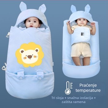 Spavaći vrećica za bebu, zimska upotreba, dizajn s rukavima quilt, materijal koral fleece, punjenje poliester-bavna, karikaturalan uzorak