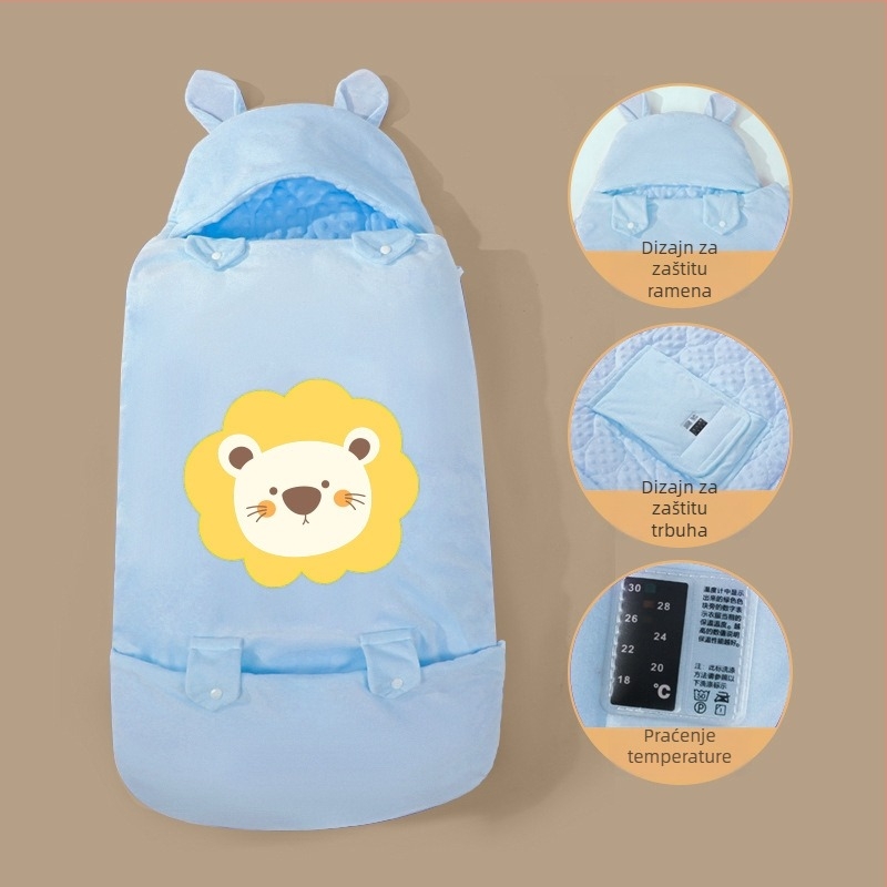 Spavaći vrećica za bebu, zimska upotreba, dizajn s rukavima quilt, materijal koral fleece, punjenje poliester-bavna, karikaturalan uzorak