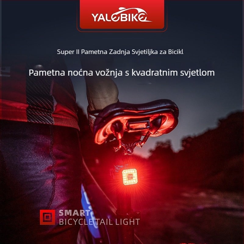 Stražnja svjetiljka za bicikl s pametnim senzorom kočenja, USB punjiva, za planinske i cestovne bicikle