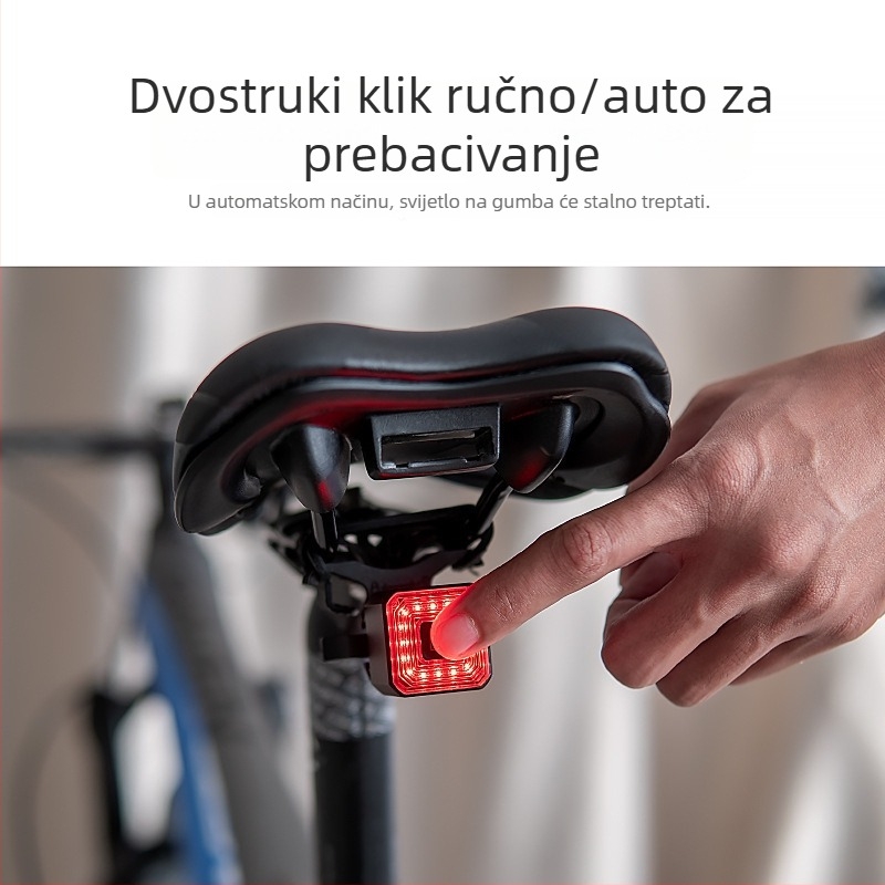Stražnja svjetiljka za bicikl s pametnim senzorom kočenja, USB punjiva, za planinske i cestovne bicikle