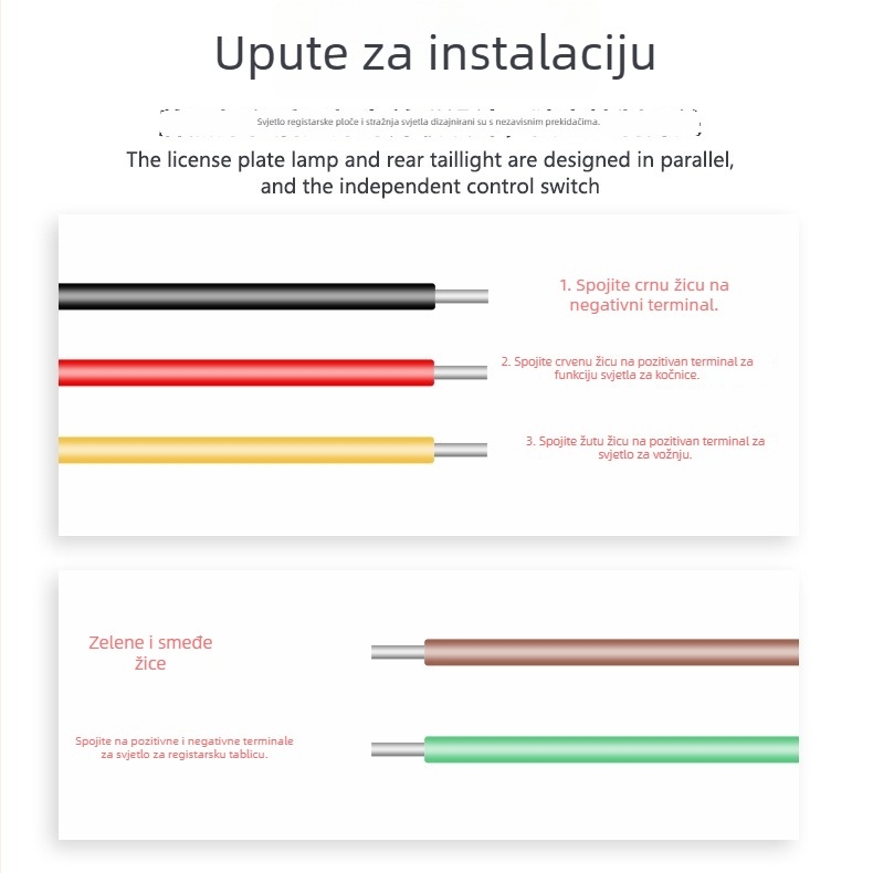 LED stražnje svjetlo za 12V motocikl s ABS kućištem i reflektorom, vijek trajanja 30.000 sati