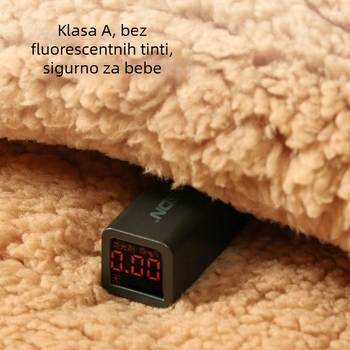 Dječji cocoon vreća za spavanje s vanjskim polarnim fleeceom, unutarnja podstava od čistog pamuka, punilo pamuk, uzorak životinja