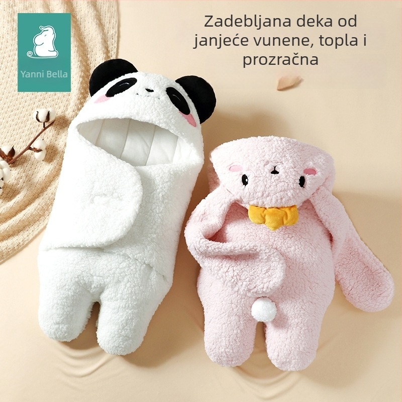 Dječji cocoon vreća za spavanje s vanjskim polarnim fleeceom, unutarnja podstava od čistog pamuka, punilo pamuk, uzorak životinja