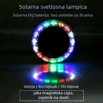 Solarno stražnje svjetlo za automobil s dodirnim upravljanjem, treća generacija, bežični bljeskalac, 12–24V, 600 lm, ABS kućište