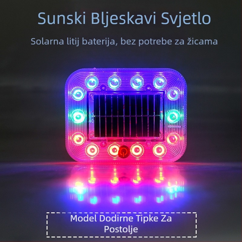 Solarno stražnje svjetlo za automobil s dodirnim upravljanjem, treća generacija, bežični bljeskalac, 12–24V, 600 lm, ABS kućište