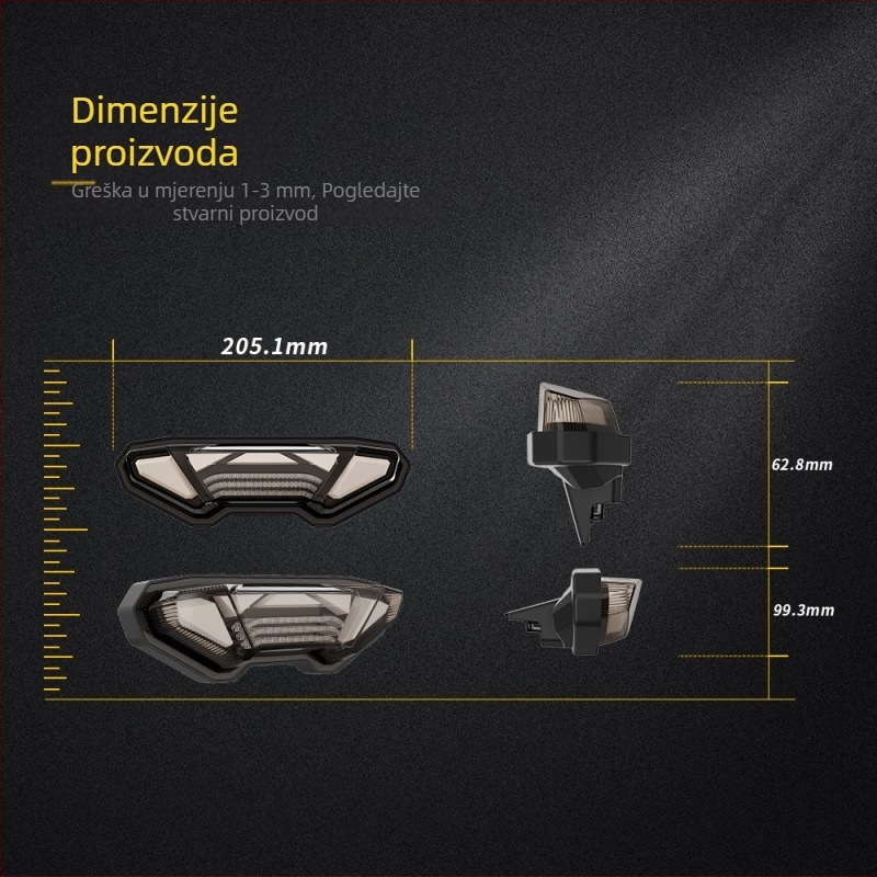 LED stražnje svjetlo MS-FZ09T1416, 12V DC, PC+ABS, 30000 h, kompatibilno Yamaha MT-09/MT-10
