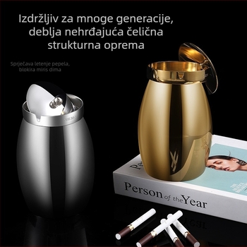 Popolnjak od nehrđajućeg čelika 304, s oblikom lijevka, protiv rasipanja pepela, moderni minimalistički dizajn, višekratna upotreba
