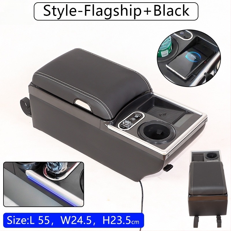 Zadnja kutija za naslon za ruke – univerzalni model, drveni materijal, podrška za instalaciju, kompatibilnost s cijelim serijama automobila, Težina: 5