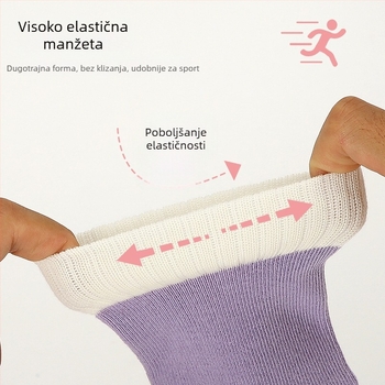 Dječje sportske čarape za djevojčice, jacquard pletenina, 78% pamuk, srednje dužine do lista, prozračne, upijaju vlagu, paket od 5 para