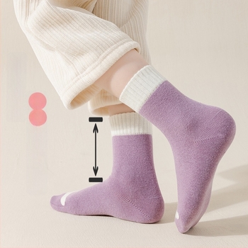 Dječje sportske čarape za djevojčice, jacquard pletenina, 78% pamuk, srednje dužine do lista, prozračne, upijaju vlagu, paket od 5 para