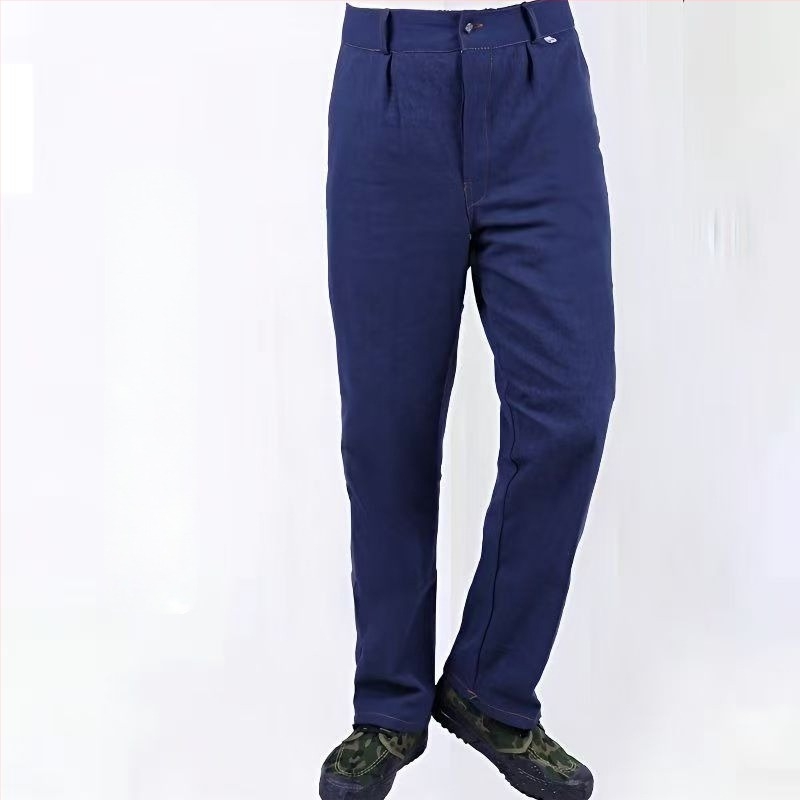 Muške hlače za zavarivanje s ravnim krojem, zaštita od opeklina, izdržljive debela poliester tkanina