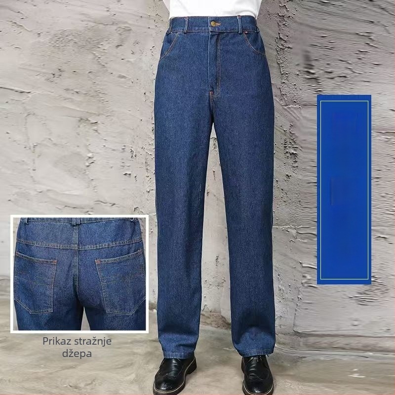 Muške hlače za zavarivanje s ravnim krojem, zaštita od opeklina, izdržljive debela poliester tkanina